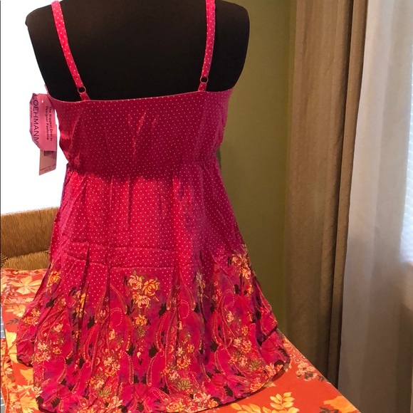 🆕 Free People Pink Flowing Floral Polka Dot Tank - Picture 4 of 8